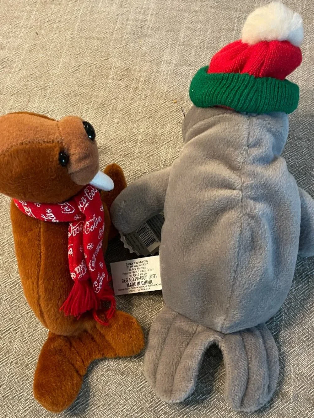 NWT! Vintage Coca-Cola Walrus & Seal Beanie Plush Collectibles 1998!